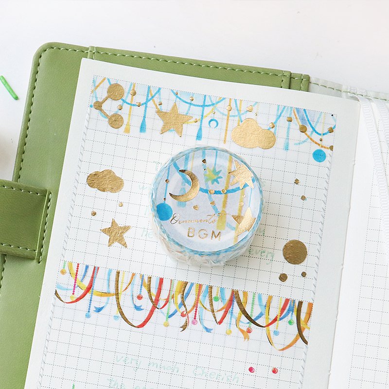 Star and Moon Decoration Washi Tape Foil BGM