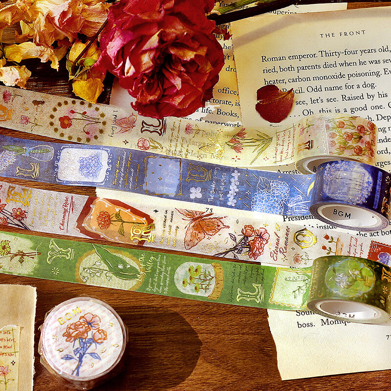 Romance in the Garden Blue Washi Tape
