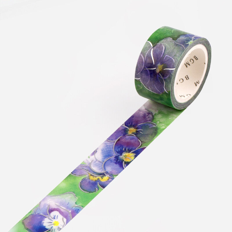 Watercolor Flower Violet Washi Tape BGM