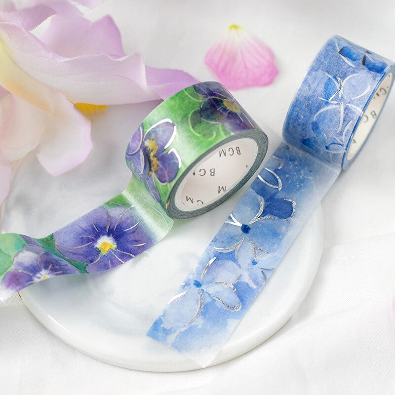 Watercolor Flower Violet Washi Tape BGM