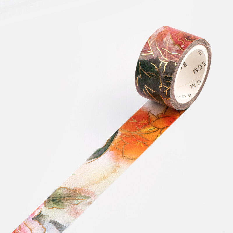 Watercolor Flower Rose Washi Tape BGM