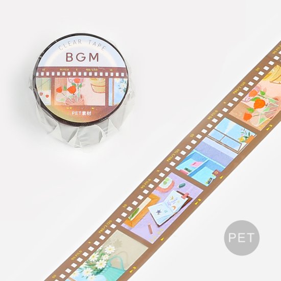 Walnut Film Washi Tape Clear BGM