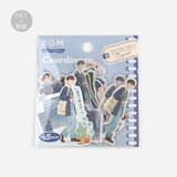 Girl Flake Sticker Casual Blue Coordinate (45 pieces)