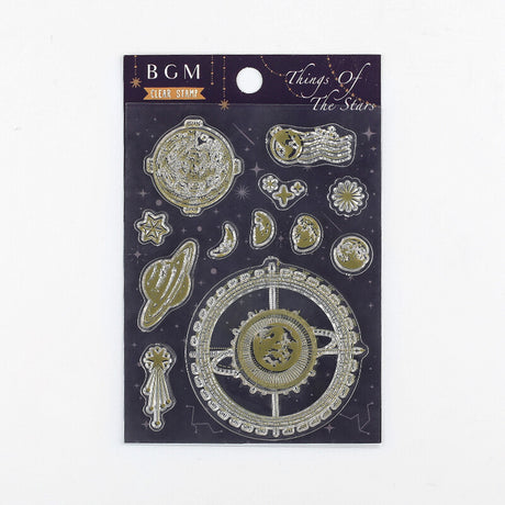 Celestial Things of the Stars BGM Clear Stamp Set is perfect for decorating your planner, bullet journal scrapbook, card making or crafting project. 