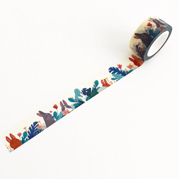 Bunnies Foliage Washi Tape by The Little Red House
