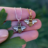 Bee Charm Necklace Gold Plated