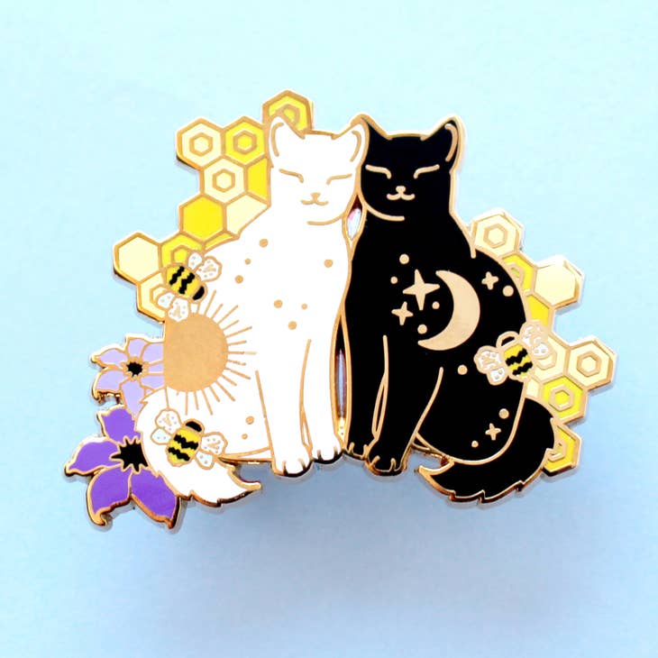 Bee Hive Cats Enamel Pin