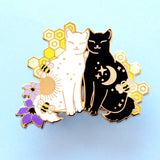 Bee Hive Cats Enamel Pin