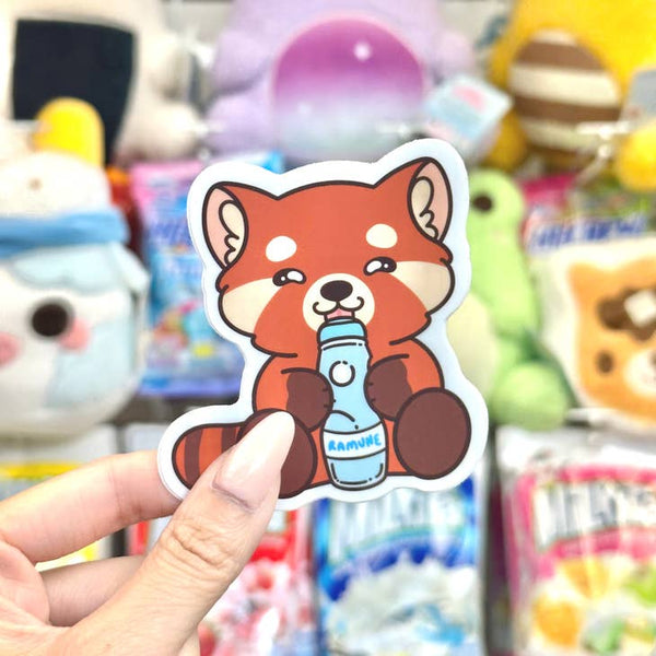 Berry the Red Panda Ramune Vinyl Sticker