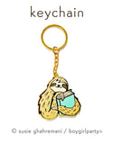 Book Sloth Keychain