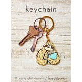 Book Sloth Keychain