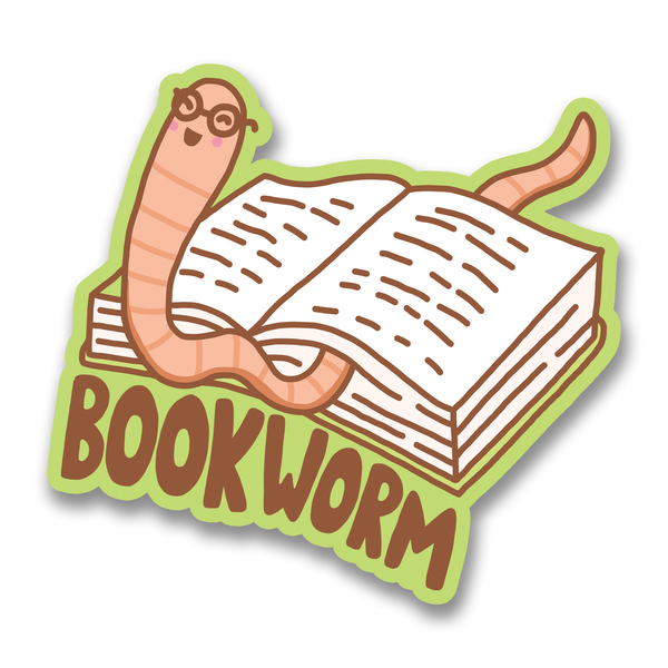 Bookworm Nerdy Vinyl Sticker