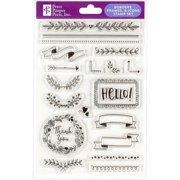 Borders, Frames & Icons Clear Stamp Set