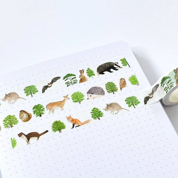 British Woodland Animals Washi Tape