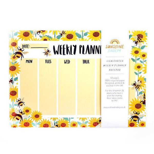 Bumble Bee A4 Weekly Planner Notepad
