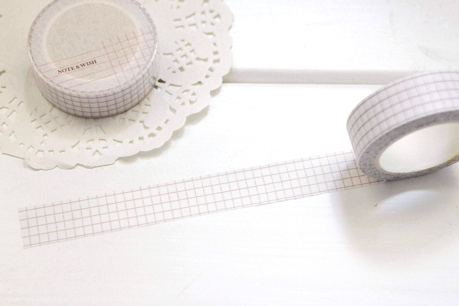 Burnt Coral Grid Washi Tape