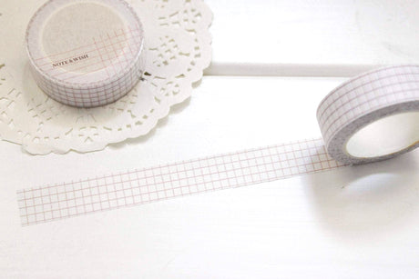 Burnt Coral Grid Washi Tape