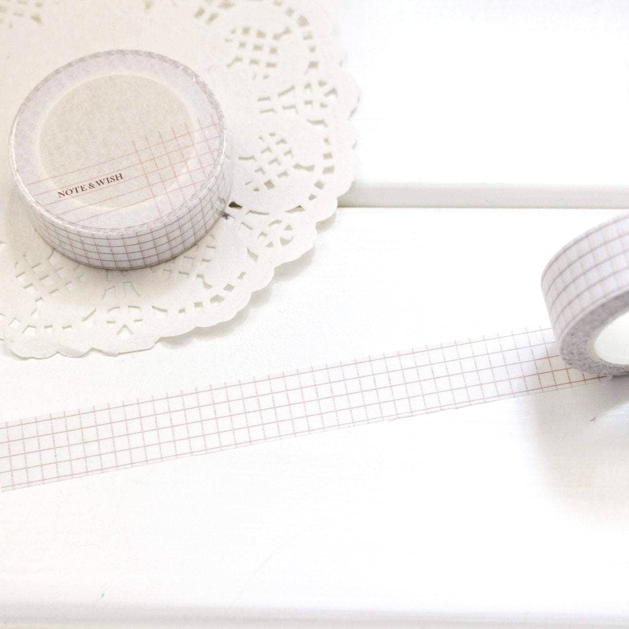 Burnt Coral Grid Washi Tape