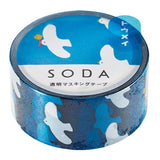 Blue Sky Seagull Soda Washi Tape. Transparent PET film tape which is easy to re-stick.