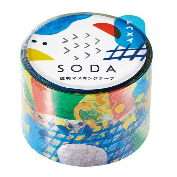 Parts Abstract Art Soda Washi Tape. Transparent PET film tape which is easy to re-stick.