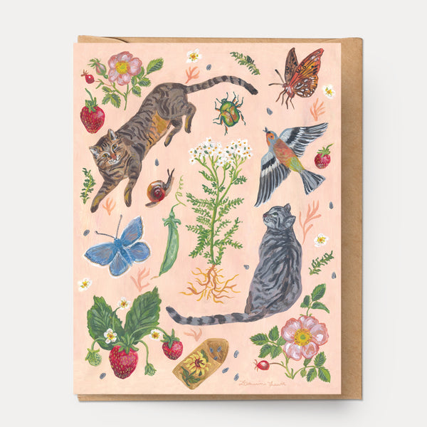 Cat Garden Greeting Card