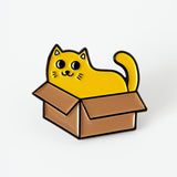 Cat in a Box Enamel Pin