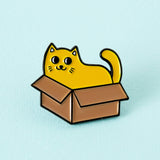 Cat in a Box Enamel Pin