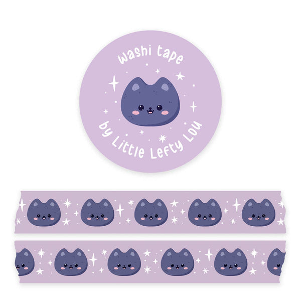 Purple Party Washi Tape - Cute Washi Tape - Kitty Washi Tape - Kawaii  Stationery - Kawaii Washi Tape - Doodle Washi Tape
