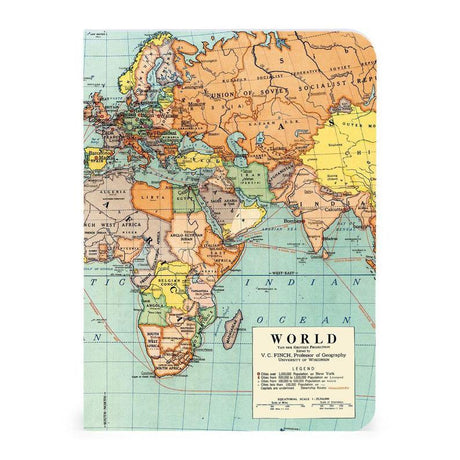 Juego de minicuadernos con mapas del mundo, paquete de 3 Cavallini &amp; Co. 