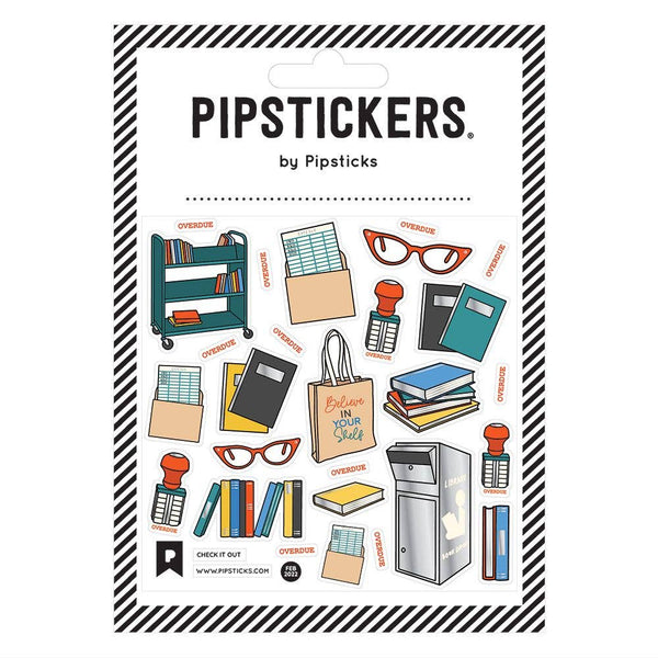 Check It Out Library Book Sticker Pipsticks