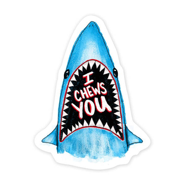 Chews You Shark Sticker