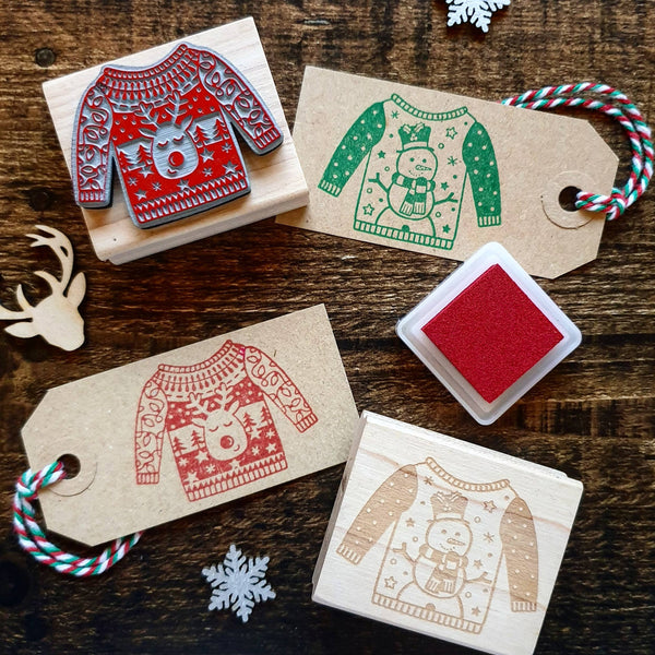 Christmas Jumper Sweater Rubber Stamp