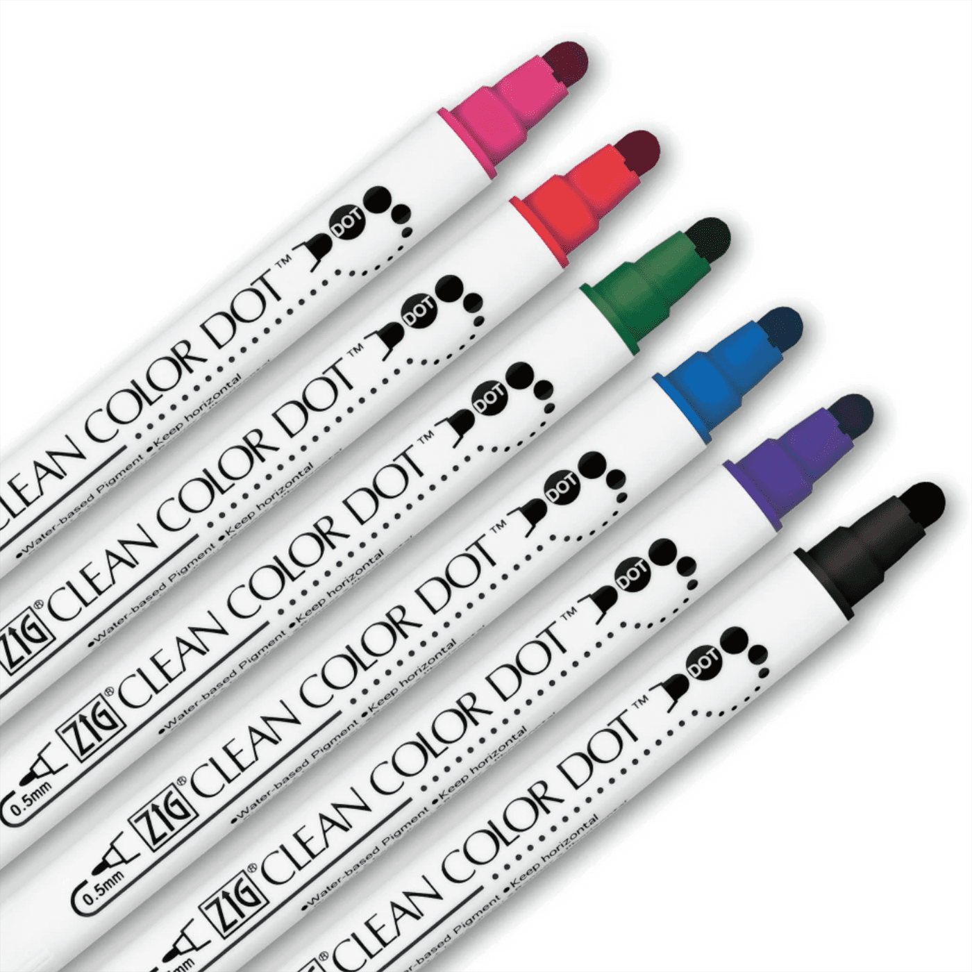 Kuretake ZIG Clean Color Dot Dual-Tip Markers 6/pkg