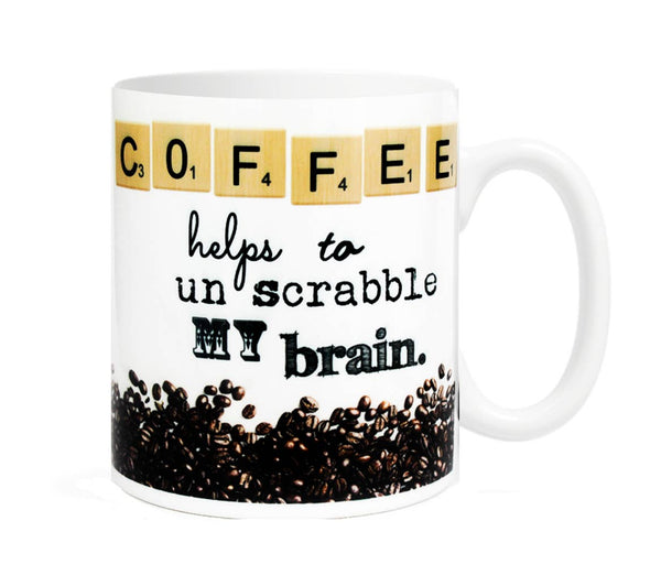 Coffee Helps To Un Scrabble My Brain Mug