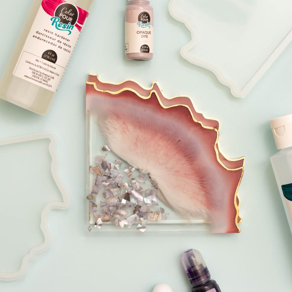 50% OFF - Color Pour Resin Mold 2 Part Agate Coaster 2/Pkg