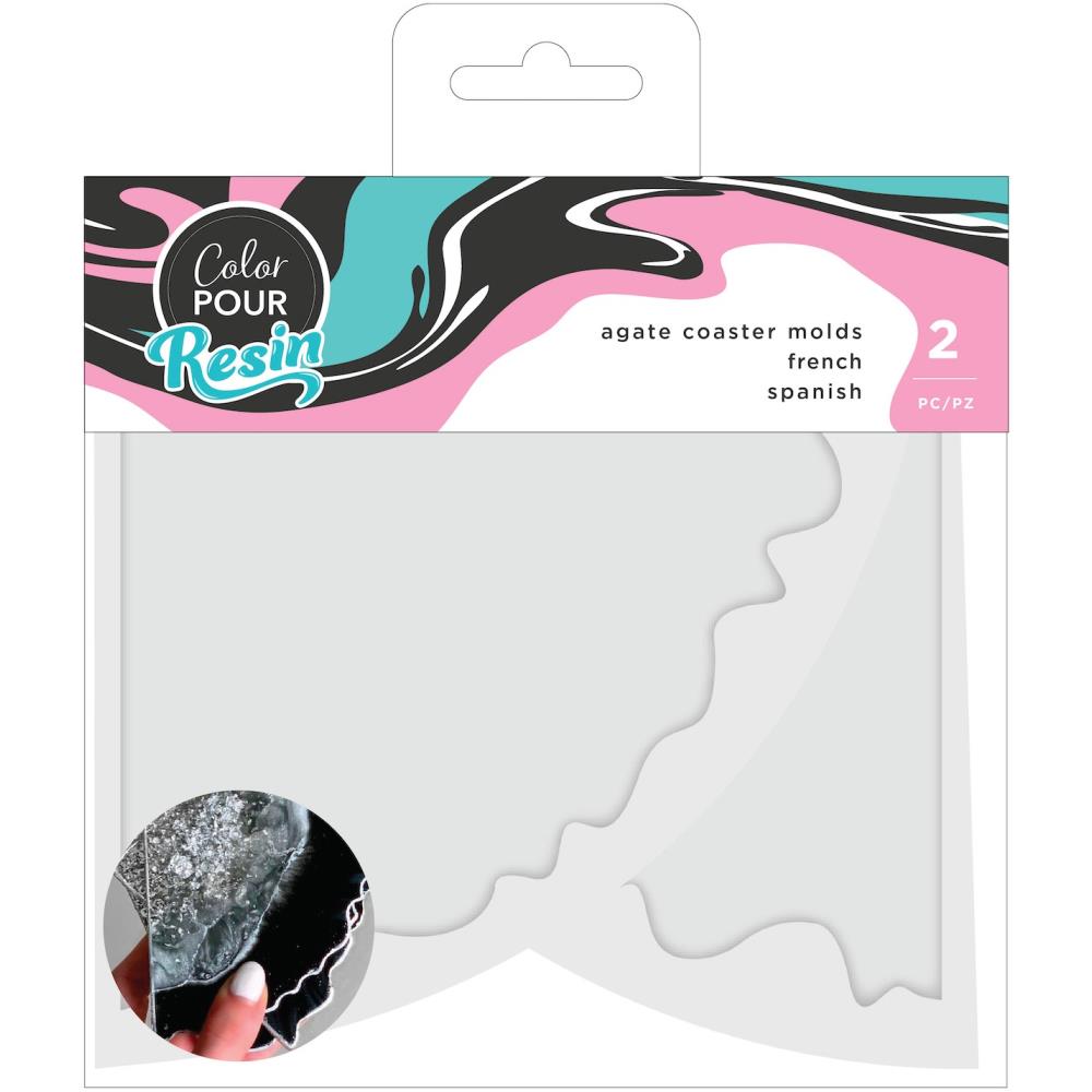 50% OFF - Color Pour Resin Mold 2 Part Agate Coaster 2/Pkg