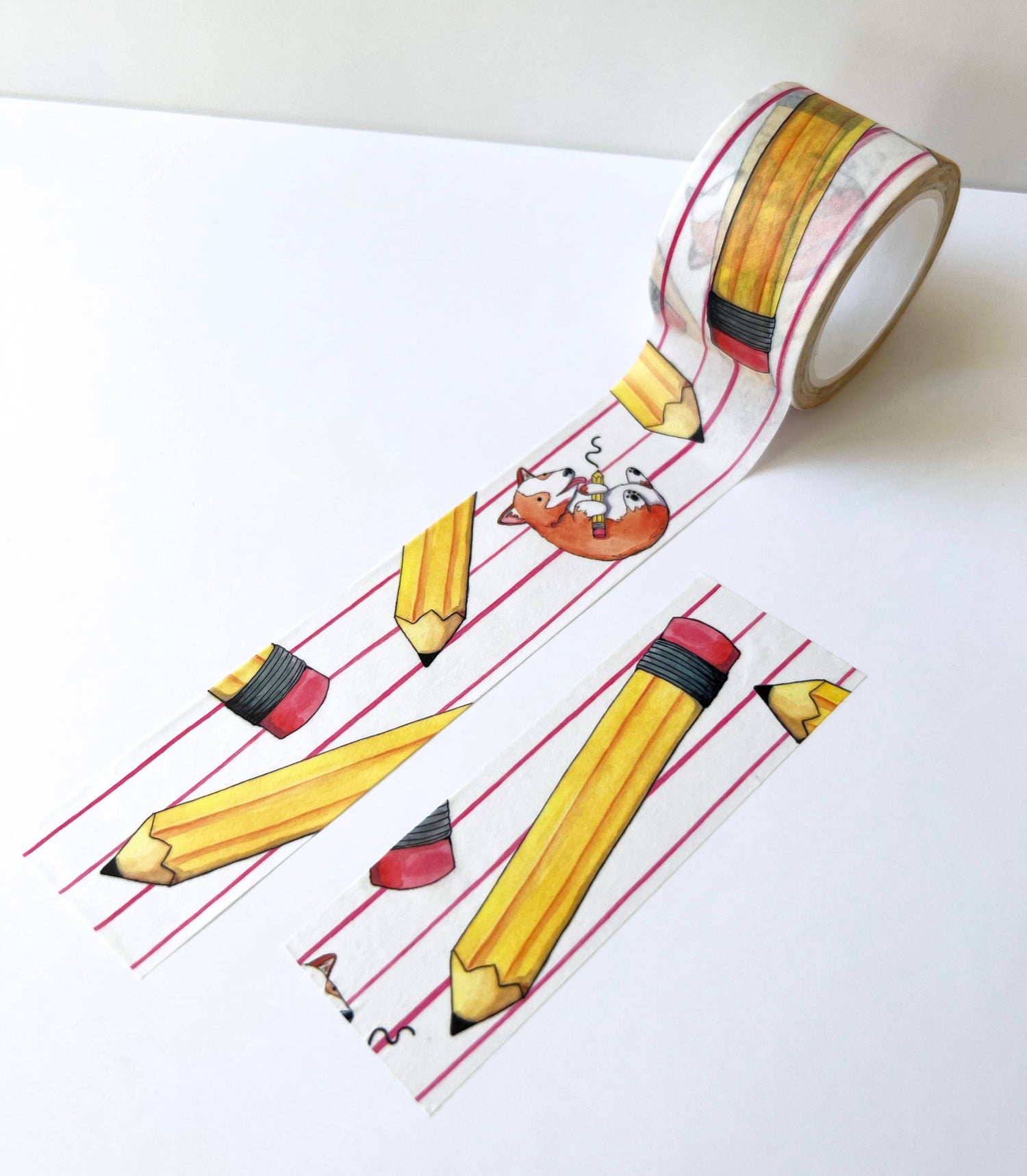 Corgis and Pencils Washi Tape