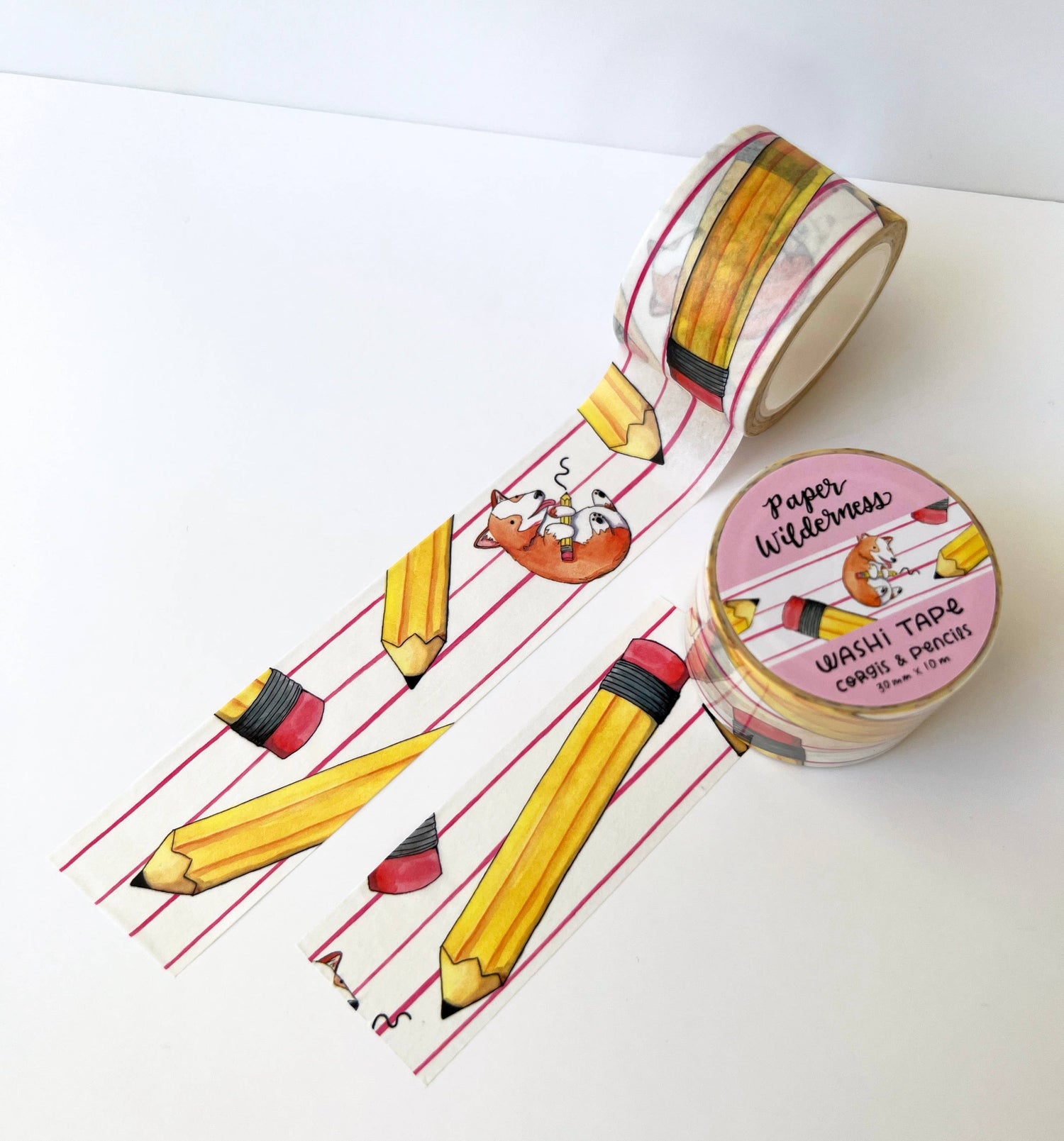 Corgis and Pencils Washi Tape