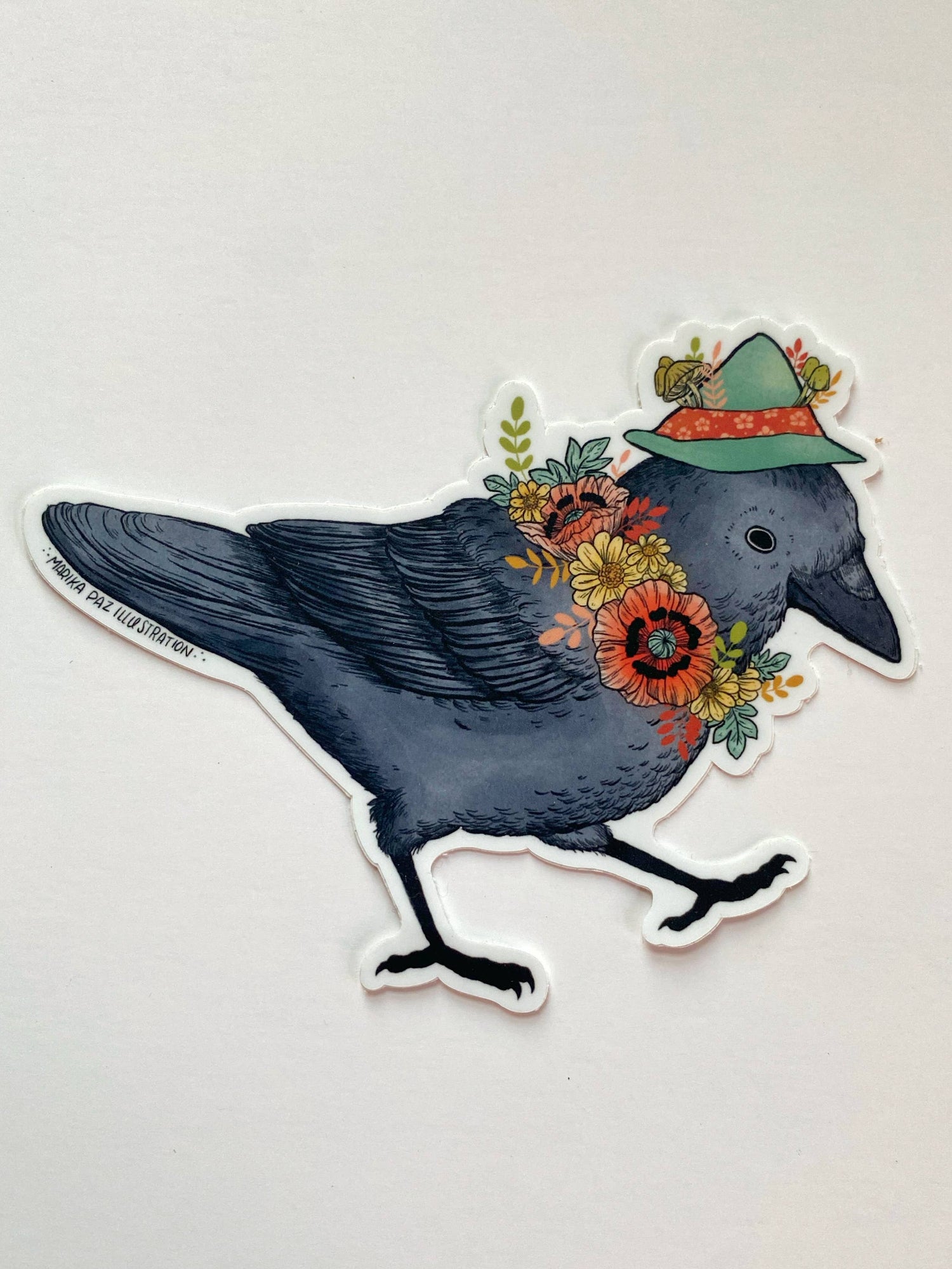A little dapper corvid Sticker, for crow and raven lovers alike. 