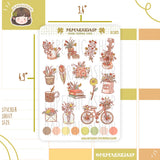 Pegatinas florales de primavera para planificador PaperaicaShop