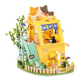 Cat House DIY Miniature Dollhouse Kit