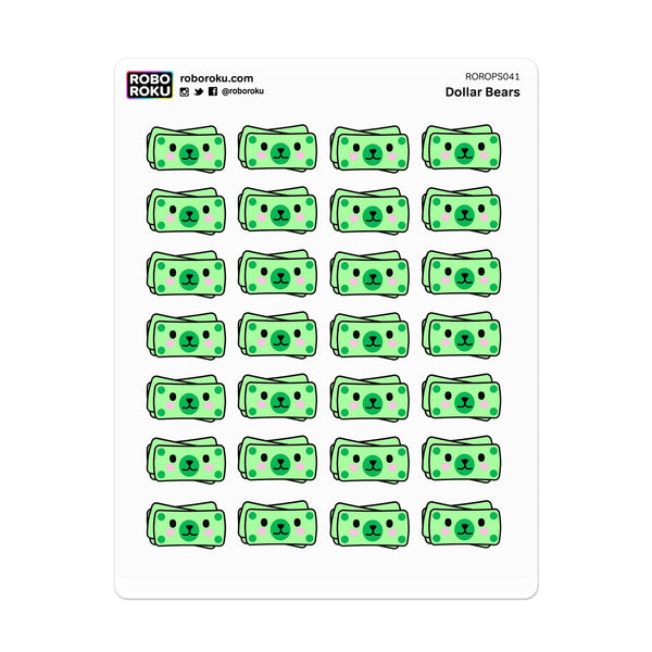 Dollar Bears Pay Day Planner Stickers
