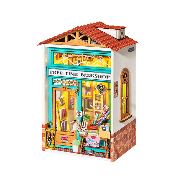 DIY Miniature House Kit Free Time Bookshop