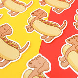 Dachshund Hot Dog Vinyl Sticker