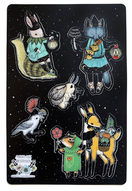 Hoja de calcomanías de vinilo de mago oscuro