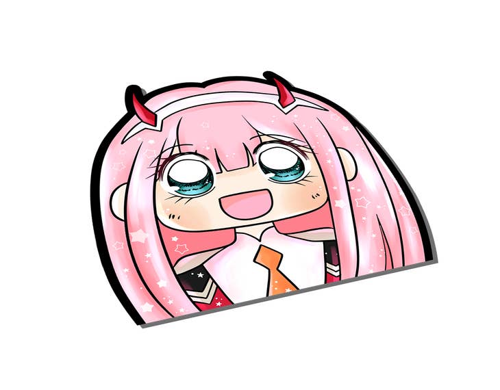 Darling in the Franxx 002 Anime Peeker Vinyl Sticker