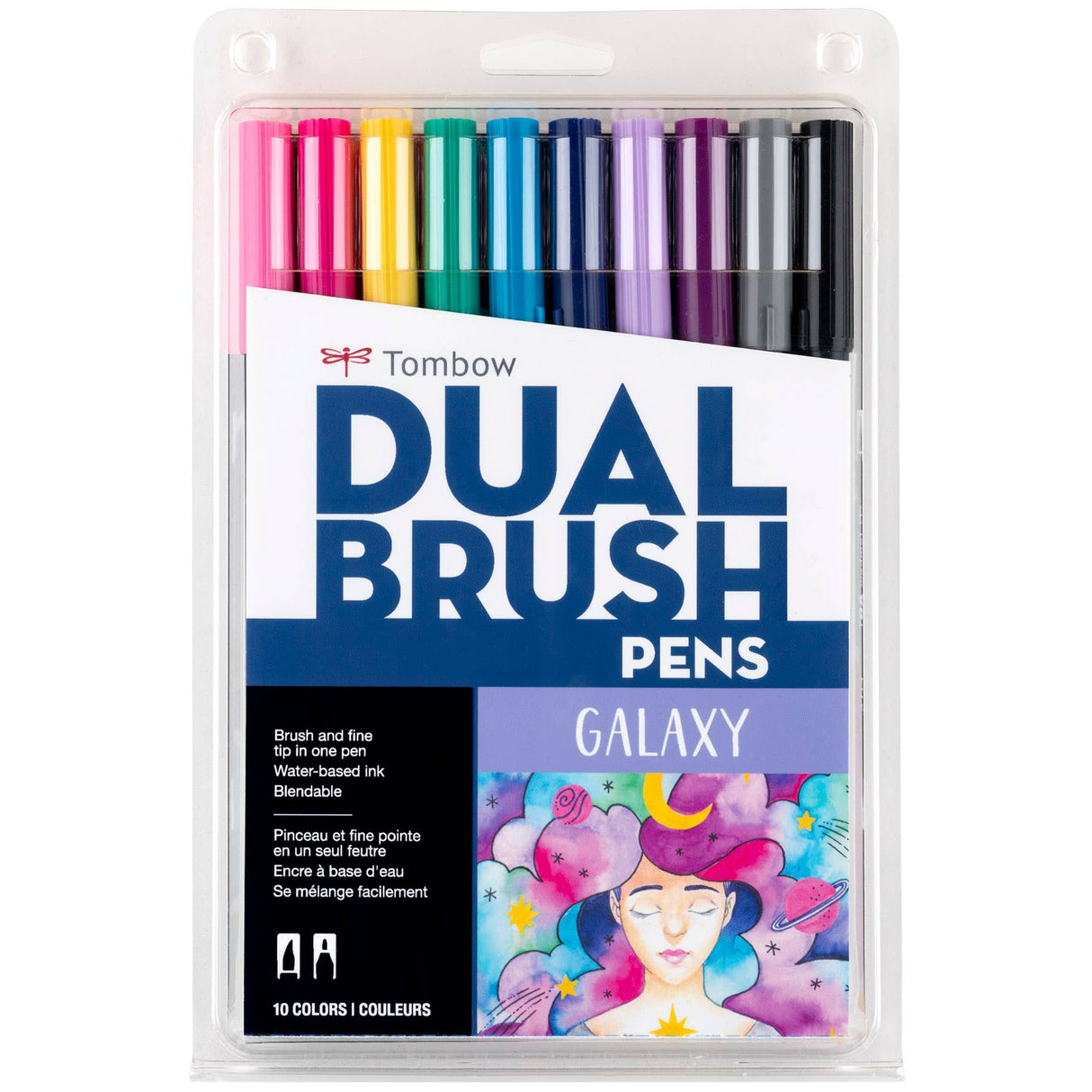 Dual Brush Pen Art Markers Galaxy 10-Pack