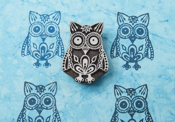 Exotic Owl Blockwallah Block Stamp