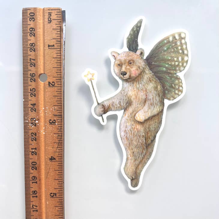 Pegatina de vinilo de oso hada