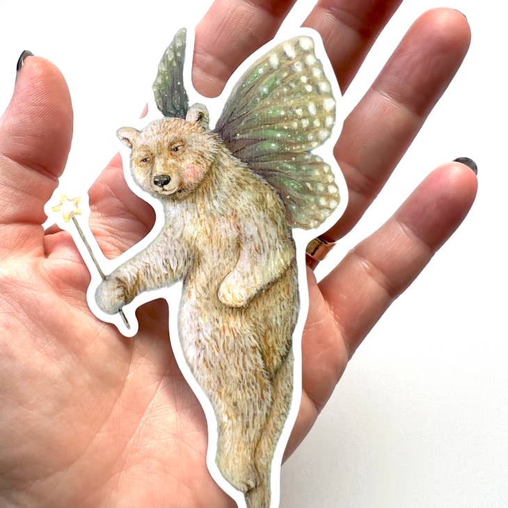 Pegatina de vinilo de oso hada